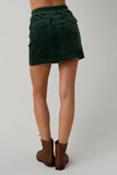 Corduroy Mini Skirt- Green
