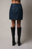 Denim & Sequin Mini Skirt- Denim