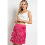 Rhinestone Suede Fringe Skirt