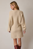 Collared Sweater Dress- Cream