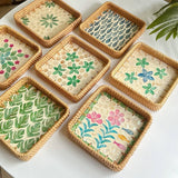 Sardine Shell Inlay Rattan Tray