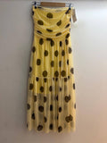 Italian Strapless Tulle Polka Dot Midi Dress
