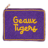 Hand Beaded Coin Pouch - LSU Tigers