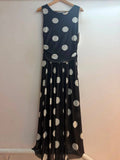 Italian Ruched Mesh Polka Dot Dress