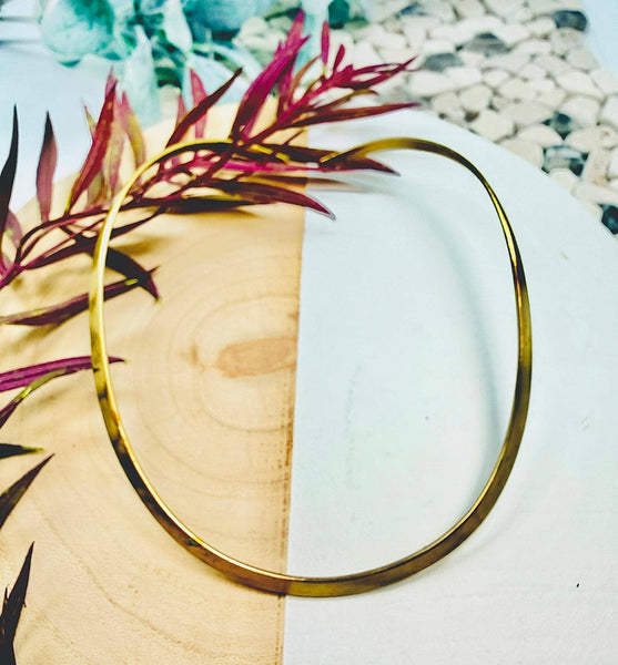 Hand Crafted Mixed Metal Brass Slim Choker