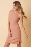 Rib Knit Tank Dress - Wine
