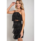 Rhinestone Suede Fringe Tank Top