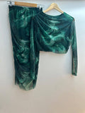 Davina One Size Printed Top+Skirt Set - Persimmon