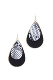 Animal Print Double Teardrop Earrings