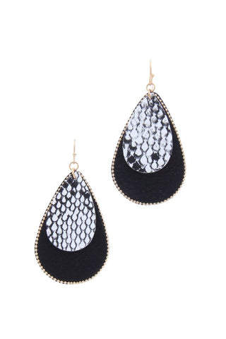 Animal Print Double Teardrop Earrings