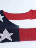 4th Of July Knit Summer American Flag Sweater