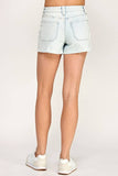Petra High Rise Patch Pocket Shorts with Frayed Hem