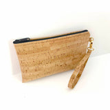 Cork Simple Wristlet | Rustic Cork: Natural Zipper / Small