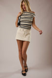 Mid Rise Twill Skirt