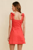 Game Day Strap Tie Flowy Mini Dress