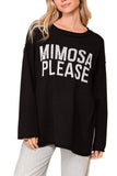 Mimosas Please Sweater - Ivory/Black