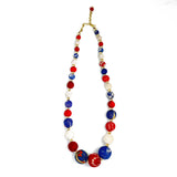 Aasha Cascade Patriotic Kantha & Handcrafted Necklace