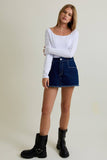 Scooped Neckline with Long Sleeves Top