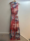 Italian Daydreams Mesh Ruched Long Dress