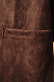 Cropped Button Down Faux Suede Jacket