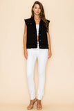 The Way Cotton Twill Vest with Sequin Detail