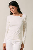 Asymmetric Notch Neck With Gold Ring Top