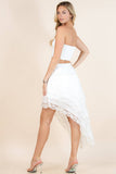 Monse Asymmetrical Lace Midi Skirt