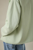 Oversized Spring Blazer with Gingham Lining - Sage