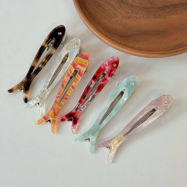 Acetate Floral Fish Clip Hairpin Barrette