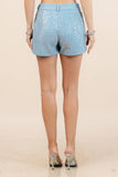 Helena Sequin Denim Shorts Pants- Denim