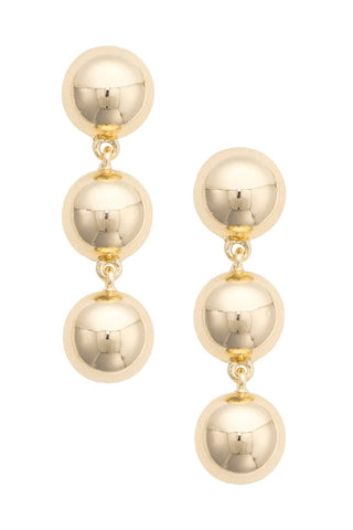 Dome Trio Earrings in Shiny Gold