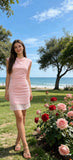 Lace Trimmed Mini Italian Dress
