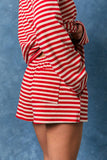 Waldo Striped Mid Elastic Waist Shorts