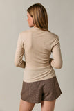 Mock Neck Long Sleeve Knit Top