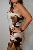 Western Cow Print Silky Satin Tank Top