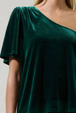 Oliana Velvet One Shoulder Top