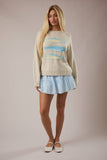 Round Neck Sardines Sweater Top- Melange