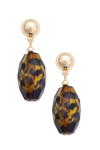 Leighton Faceted Drop Earrings in Tortoise