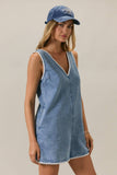 Howdy V-Neck Sleeveless Denim Romper