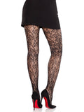 Camellia Lace Tights: Black / One Size