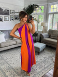Cirque Italiano One Shoulder Two-Tone Dress