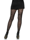 Leopard Net Tights: Black / One Size