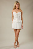 Midi Skirt With Trim- White