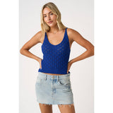 Game Day Cropped Knit Sweater Tank