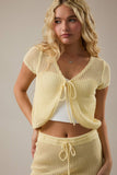 Crochet Front Tie Top- Yellow