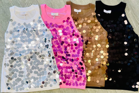 Q2 Big Sequin Energy Tank Top