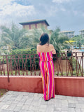 Eliza Striped Strapless Jersey Knit Jumpsuit