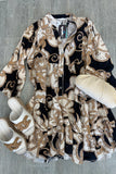 Italian Cotton English Eyelet Dress Cover Up - Beige/Black