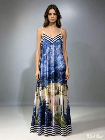 Starry Night Maxi Dress -Navy