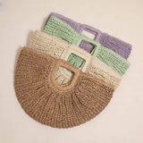 Half Circle Straw Bag